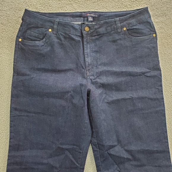 Denim 24/7 Jeans Wide Leg Dark Wash Womens Plus Size 20W Blue - Picture 3 of 10